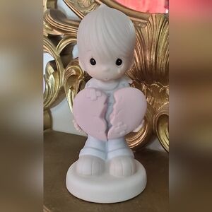Precious Moments Figurine with Pink Heart "This Too Shall Pass."